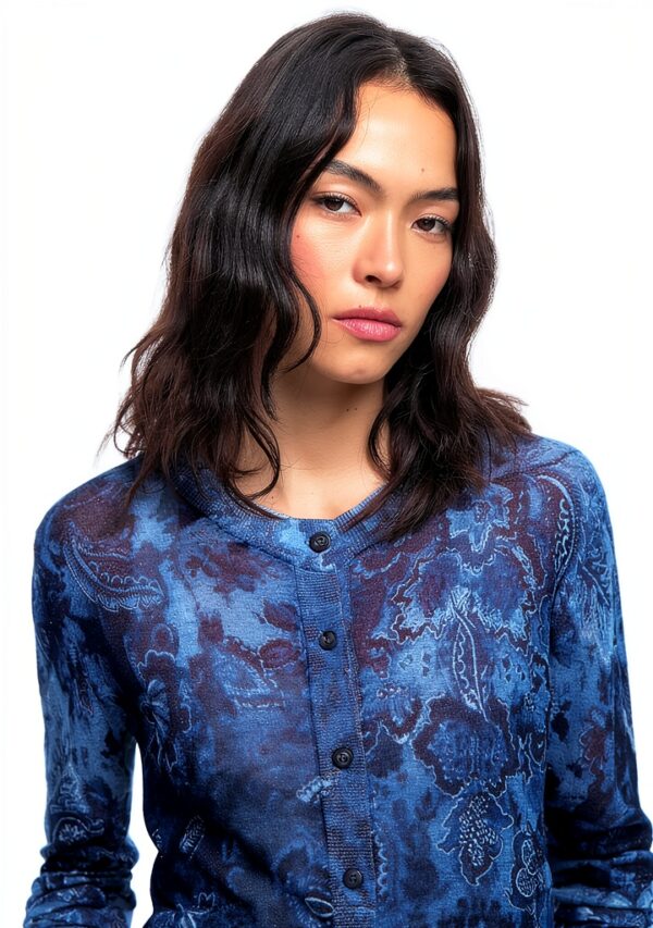 Bluse Donna Desigual Stampa Arty Slim Fit Blu-2