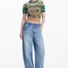 T-shirt Donna Desigual Slim Fit Polo Multicolore Stampa-4
