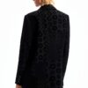 Desigual giacca donna nero toppa velluto geometrica-3