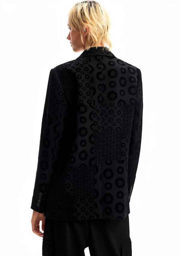 Desigual giacca donna nero toppa velluto geometrica-3