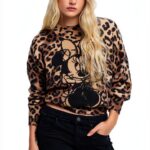 Maglione Donna Desigual Stampa Animalier Dettagli Ricamati-0