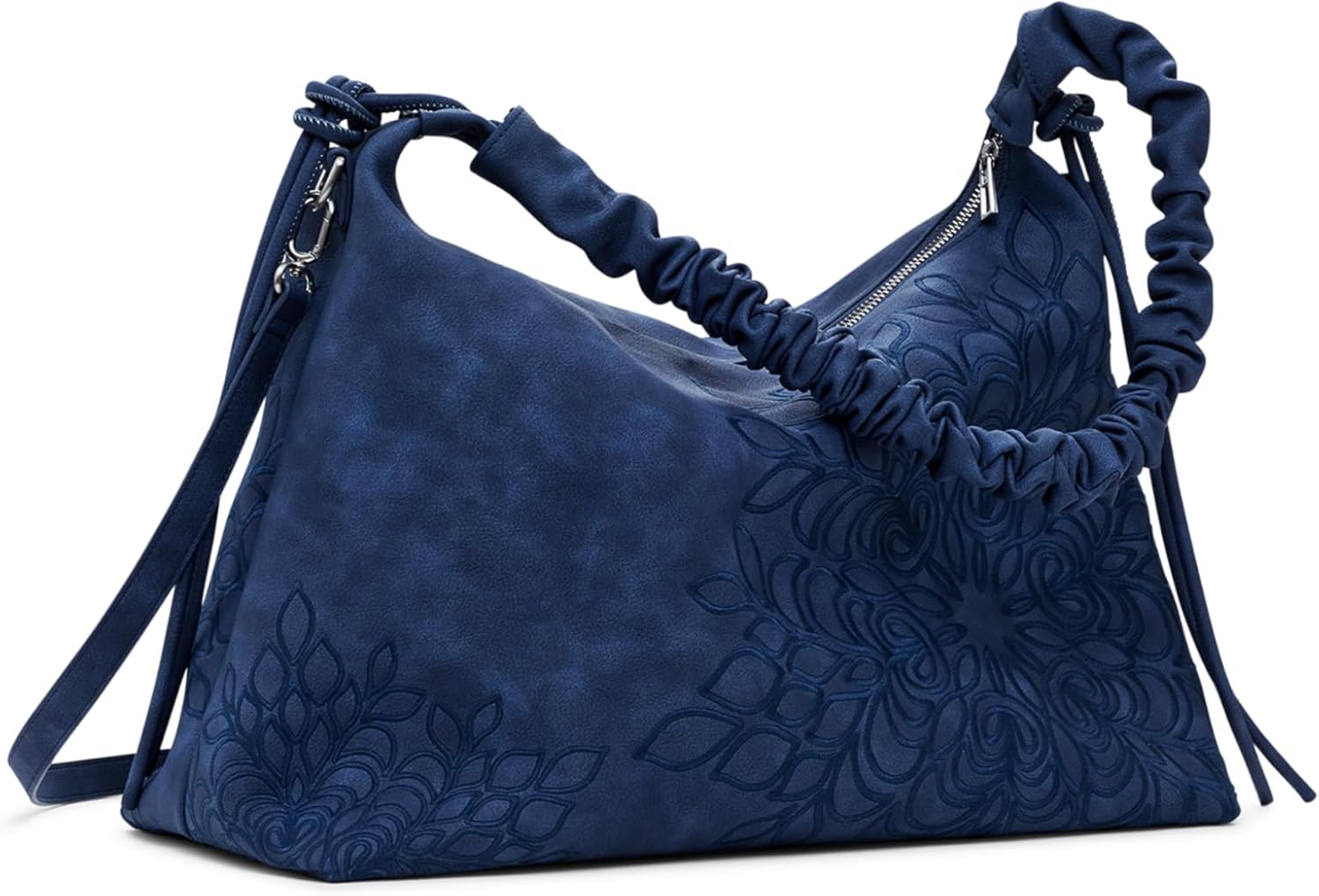 Pavo Monitor Arm installed on a wooden desk with monitor adjusted to eye level