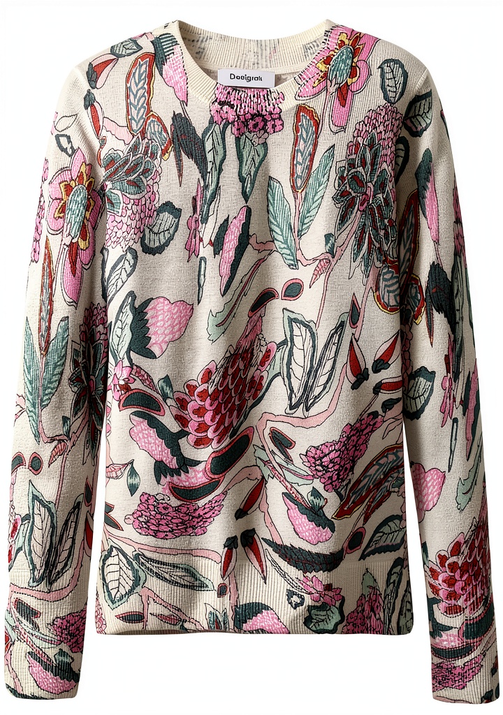 Maglione Desigual Flat Knit indossato in un contesto urbano