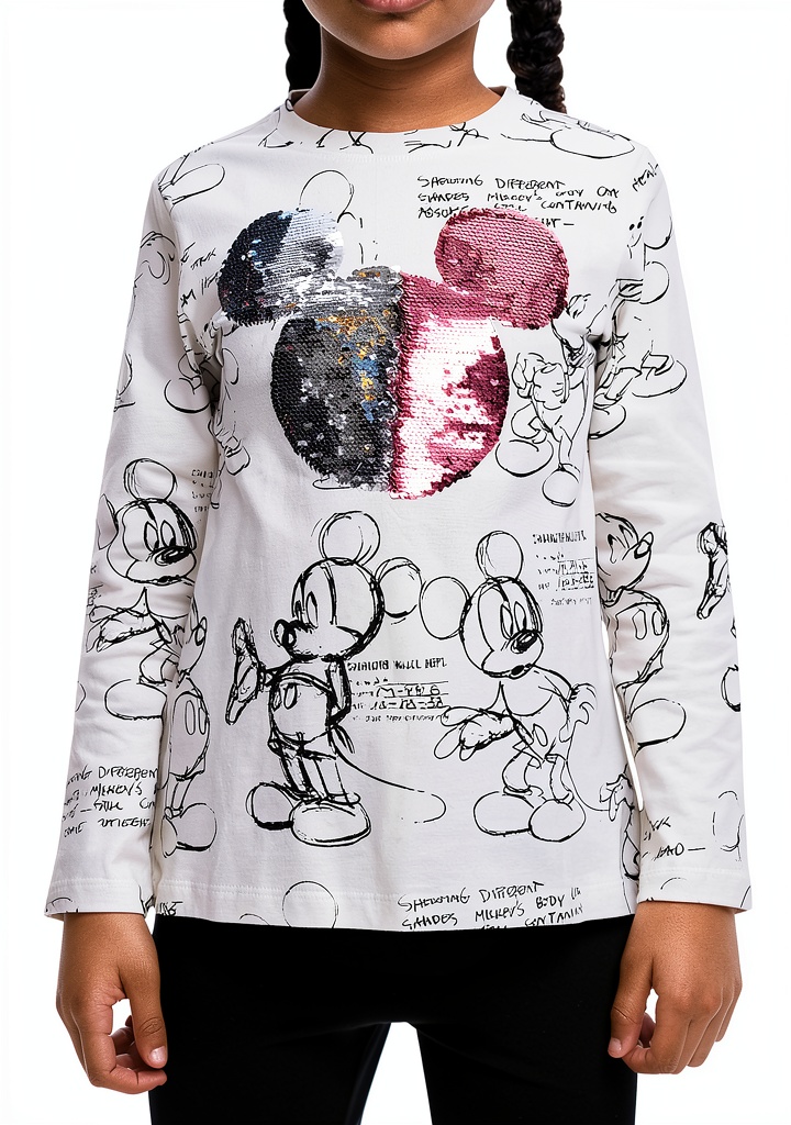 Felpa Desigual per bambine con paillettes in primo piano