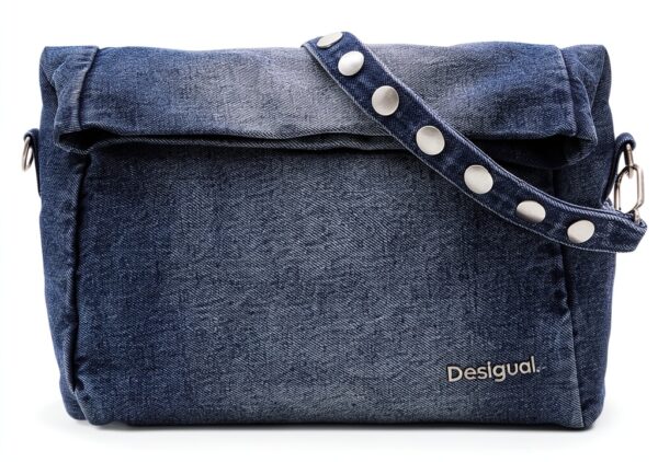 Borsa a mano Desigual donna denim slavato chiusura magnetica-3