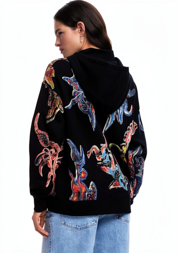 Felpa con cappuccio Desigual donna oversize multicolore-5