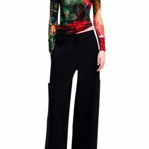 Felpa Donna Desigual Stampa Arty Slim Fit Verde-0