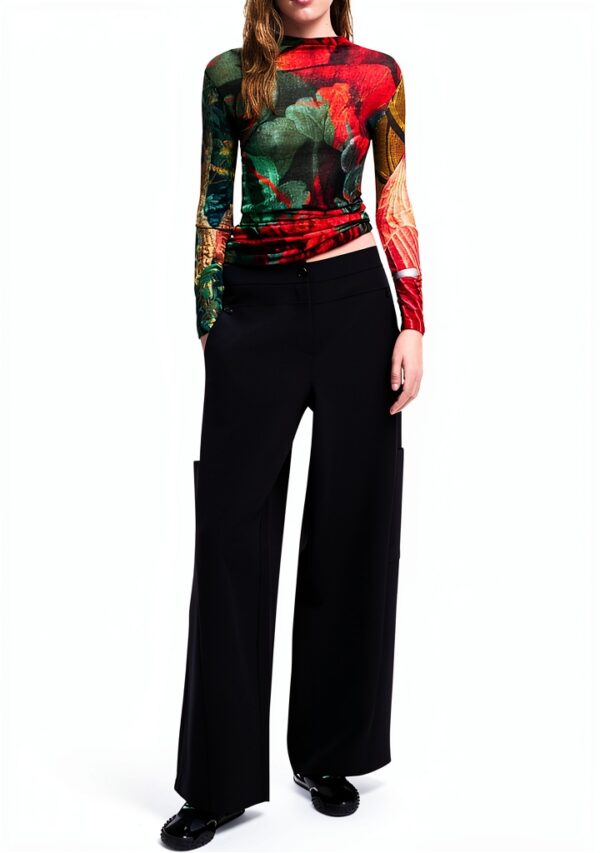 Felpa Donna Desigual Stampa Arty Slim Fit Verde-0