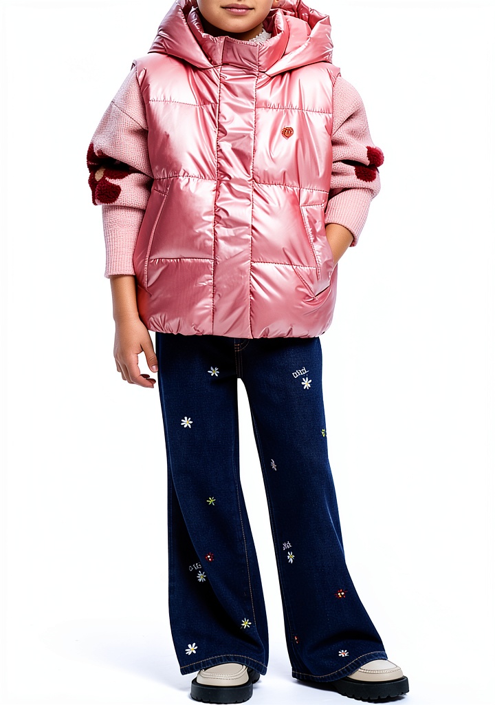'Giacca Desigual per bambine in rosso con finiture metallizzate'