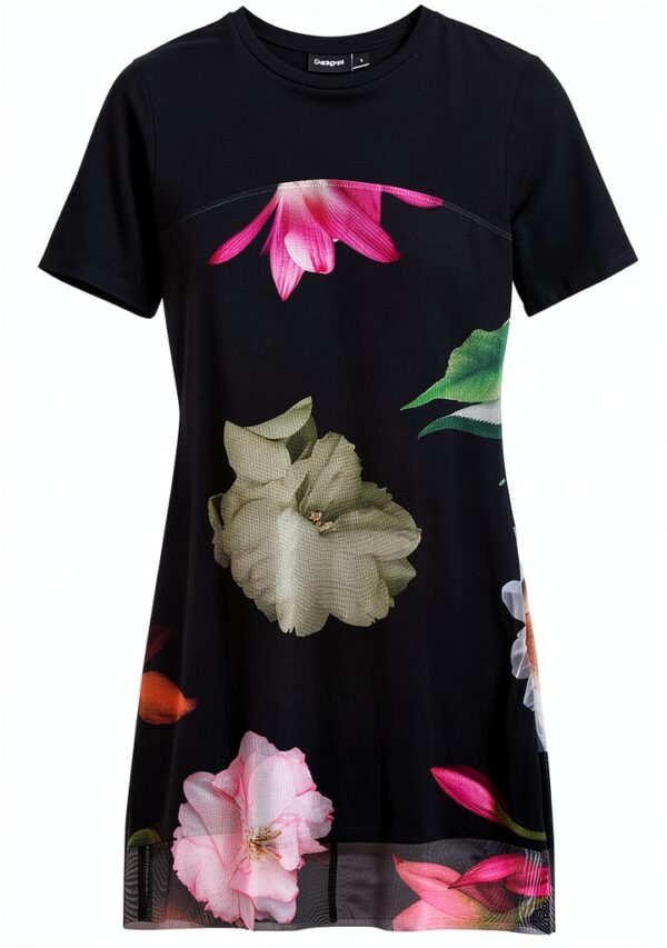Vestito Casual Donna Desigual Nero Materiali Sostenibili