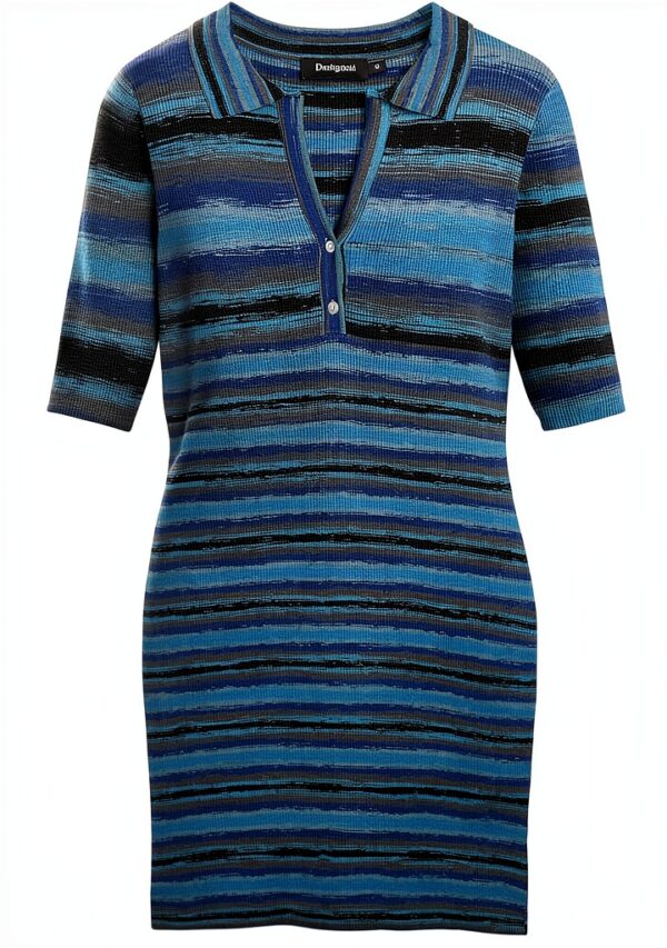 Vestito Casual Donna Desigual Slim Corto Multicolore Polo