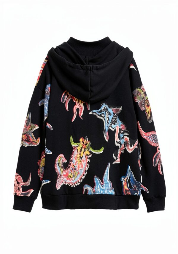 Felpa con cappuccio Desigual donna oversize multicolore-7