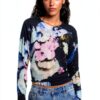 Felpa Desigual donna stampa floreale blu regular fit-0