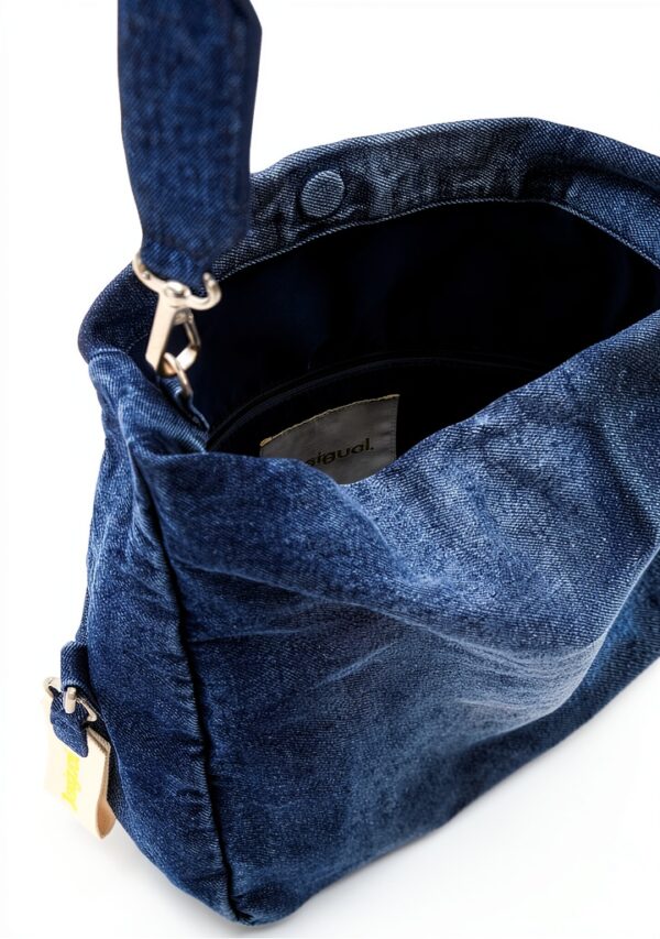 Borsa a mano Desigual donna denim slavato chiusura magnetica-2
