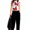 T-shirt Desigual donna farfalle slim fit maglia-1
