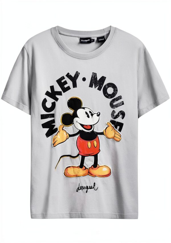 T-shirt Donna Desigual Mickey Mouse Collo Rotondo Manica