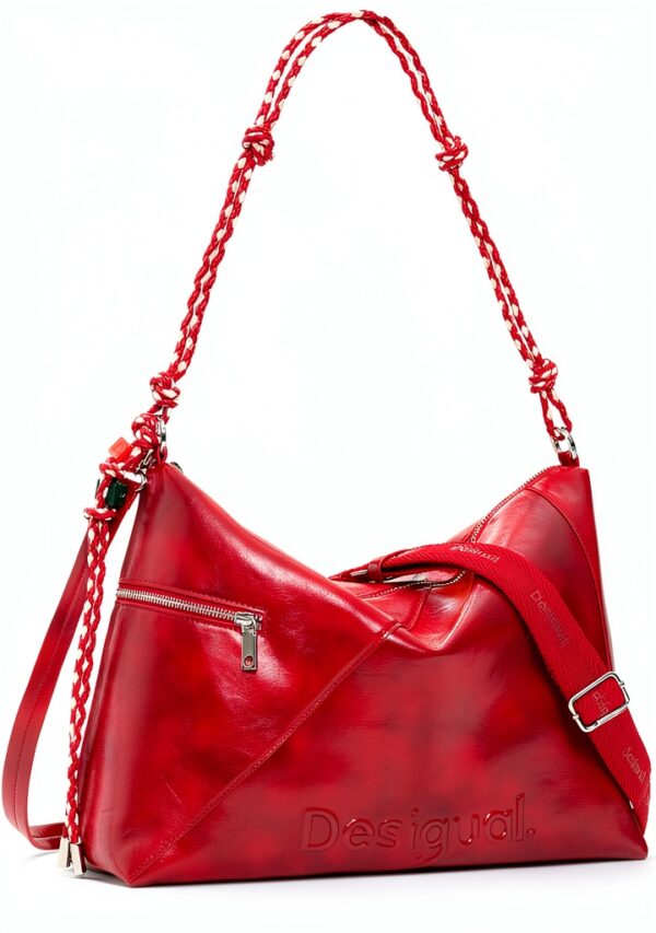 Borsa a spalla Desigual Half Logo Leiria carminio donna