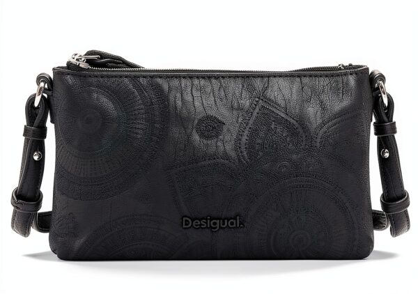 Portafoglio Desigual Bi-Fold Donna Nero Elegante Scomparti