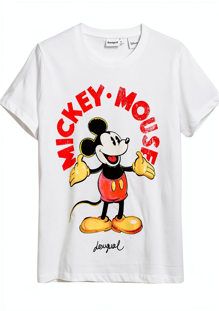 'T-shirt Donna Desigual con stampa Mickey Mouse in multicolore'