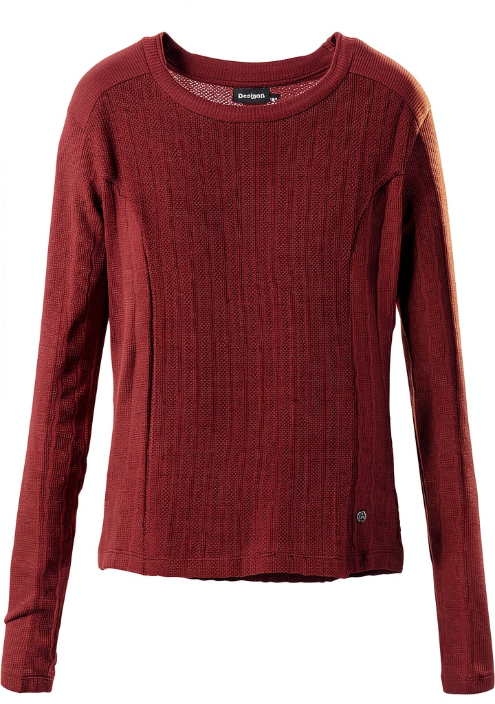 'T-shirt Donna Desigual in colore rosso con logo metallico'