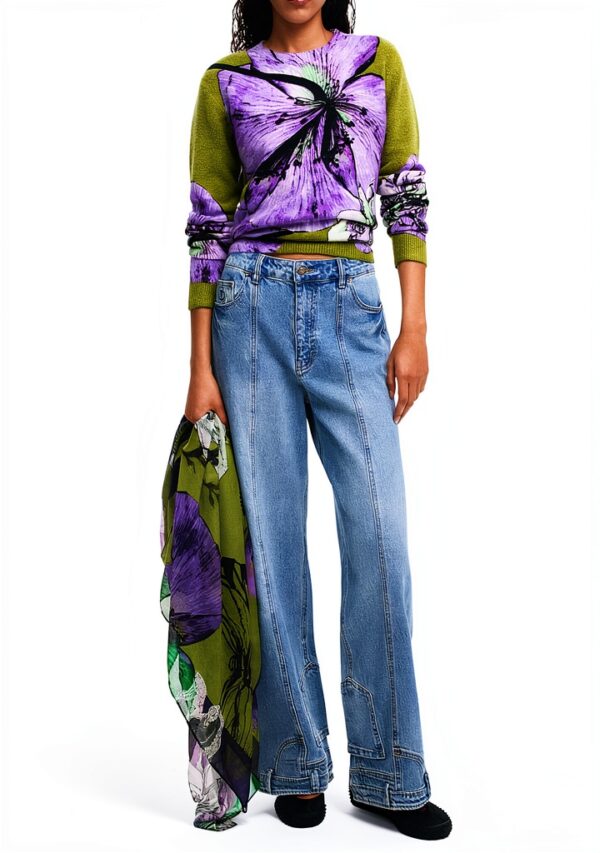 Sciarpa Desigual twill motivo animali unisex adulto-2