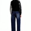 Felpa Desigual Donna Nero Jacquard Collo Rotondo Taglie-5
