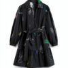 Desigual Donna Maglietta Stampa Arty Collo V Nero-5