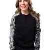 Felpa Desigual Donna Nero Jacquard Collo Rotondo Taglie-7
