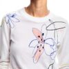 Felpa Desigual stampa floreale donna comoda nero bianco-2