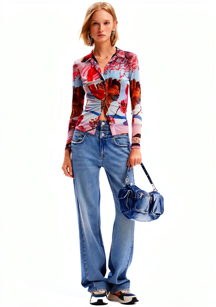 Felpa Desigual donna indossata in un ambiente casual