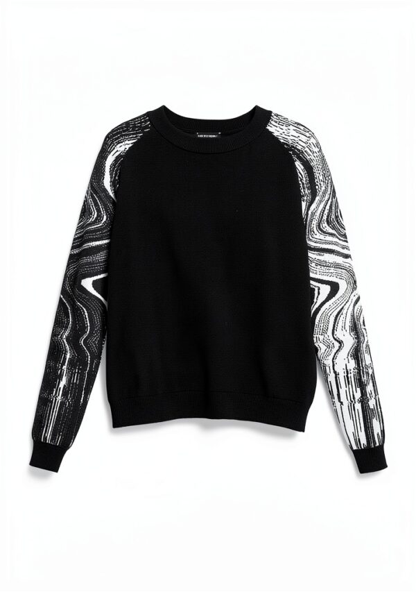Felpa Desigual Donna Nero Jacquard Collo Rotondo Taglie-6