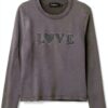 Felpa Desigual Donna Nero Comoda Casual Stile Urbano-0