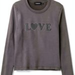 Felpa Desigual Donna Nero Comoda Casual Stile Urbano-0