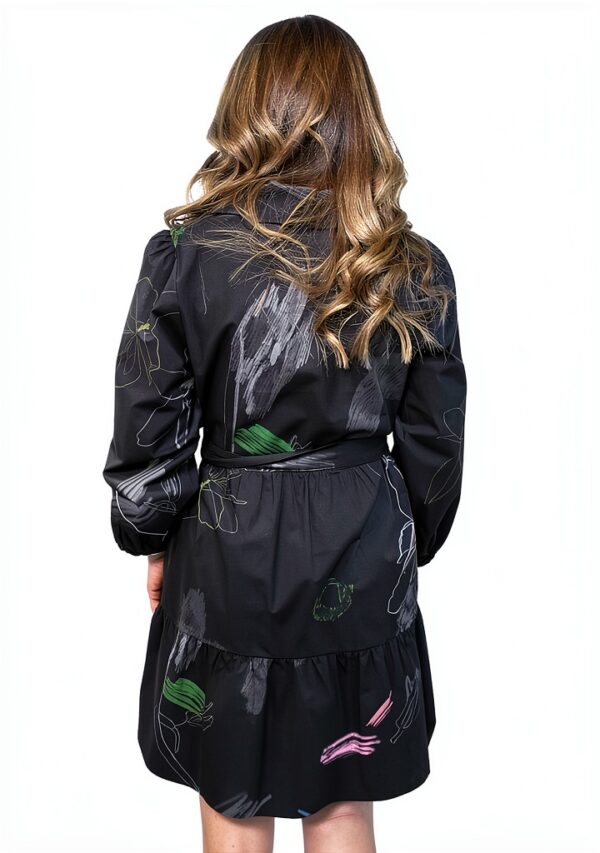 Desigual Donna Maglietta Stampa Arty Collo V Nero-8