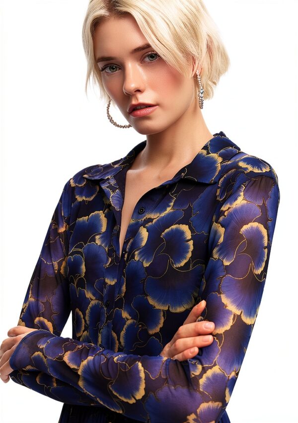 Desigual camicia donna multicolore colletto a camicia manica-4
