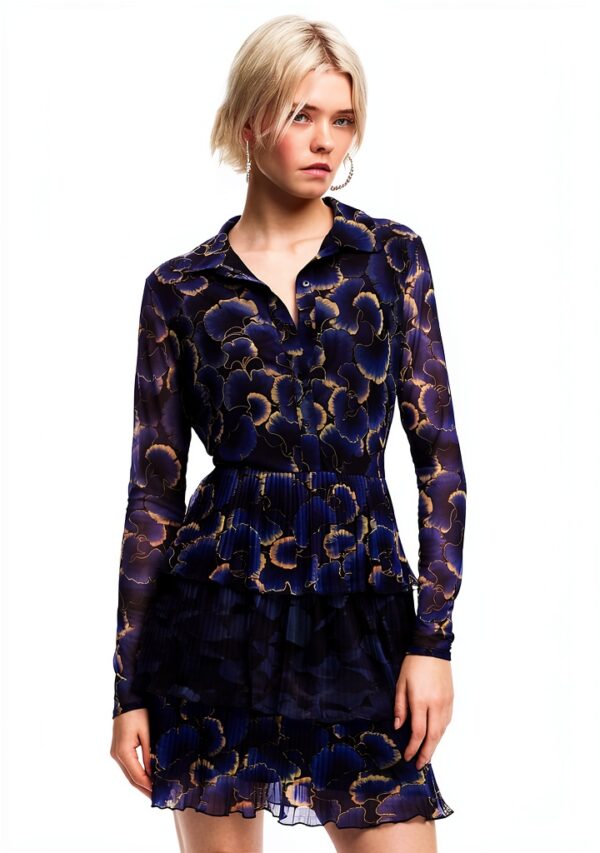Desigual camicia donna multicolore colletto a camicia manica-2