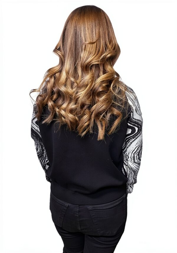 Felpa Desigual Donna Nero Jacquard Collo Rotondo Taglie-8