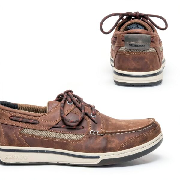 Sebago Triton Scarpe da barca in pelle cerata Cannella Marrone-2