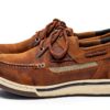 Sebago Triton Scarpe da barca in pelle cerata Cannella Marrone-0