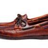 Sebago Endeavor - Scarpe da barca impermeabili, in pelle, da uomo, con fodera in pelle, allacciatura a 360 gradi e suola antiscivolo che non lascia segni, da uomo, Gomma marrone, 46 EU-0