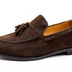 rismart Uomo Fatto a Mano Nappe Mocassini Scamosciato Scivolare su Formale Loafers Scarpe-0