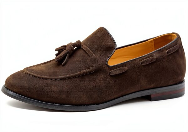 rismart Uomo Fatto a Mano Nappe Mocassini Scamosciato Scivolare su Formale Loafers Scarpe-0