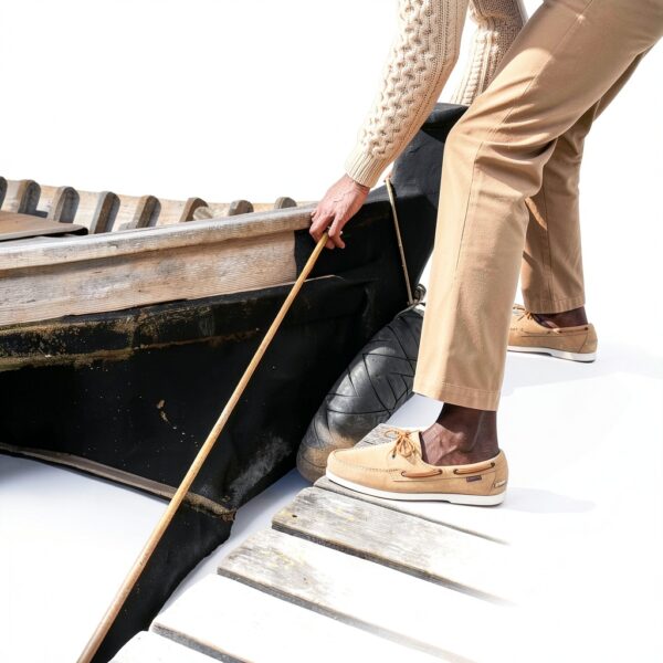 Scarpe da Barca Sebago Portland Zen Canvas Marrone Scuro 45 EU-4