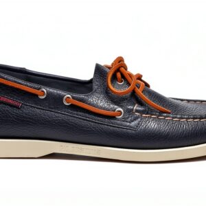 Portland MARTELLATO Scarpe da Barca in Pelle Blu Navy-0