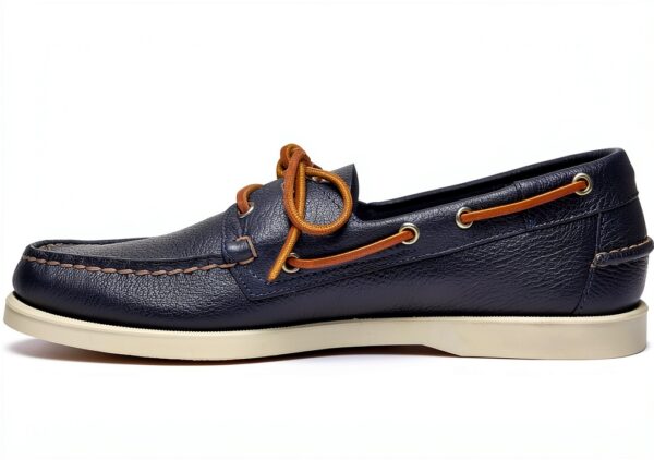 Portland MARTELLATO Scarpe da Barca in Pelle Blu Navy-2