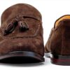 rismart Uomo Fatto a Mano Nappe Mocassini Scamosciato Scivolare su Formale Loafers Scarpe-6