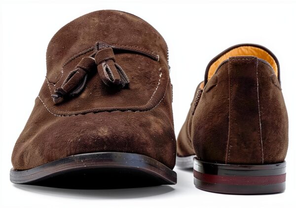 rismart Uomo Fatto a Mano Nappe Mocassini Scamosciato Scivolare su Formale Loafers Scarpe-6