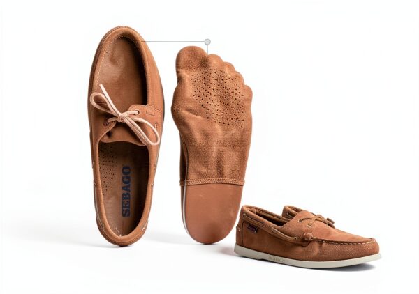 Scarpe da Barca Sebago Portland Zen Canvas Marrone Scuro 45 EU-2