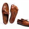 Sebago Endeavor - Scarpe da barca impermeabili, in pelle, da uomo, con fodera in pelle, allacciatura a 360 gradi e suola antiscivolo che non lascia segni, da uomo, Gomma marrone, 46 EU-2