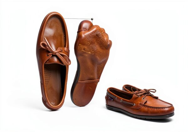 Sebago Endeavor - Scarpe da barca impermeabili, in pelle, da uomo, con fodera in pelle, allacciatura a 360 gradi e suola antiscivolo che non lascia segni, da uomo, Gomma marrone, 46 EU-2